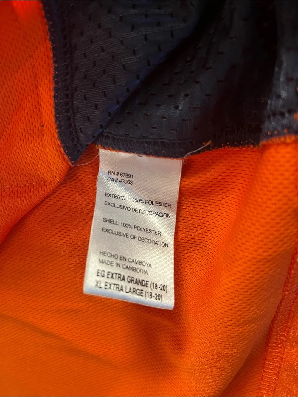 Denver Broncos Peyton Manning Jersey Youth XL Orange #18 Football